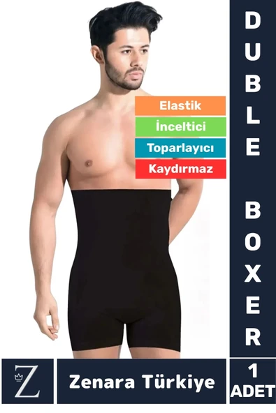 Gündelik Kaymaz Göbek Kalça Toparlayan Sıkılaştıran Bel Düzleştiren İncelten Erkek Duble Boxer Korse ürün görseli 1