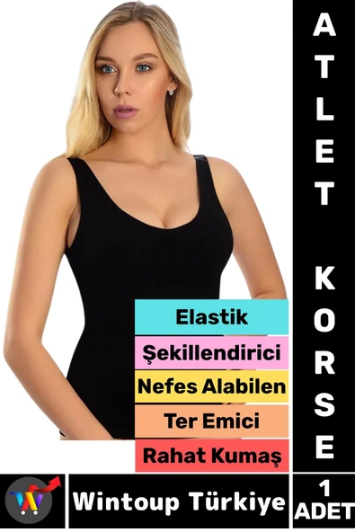 Özel Üretim Karın Bel Göğüs Şekillendiren Toparlayan Elastik Konforlu Ter Emici Kadın ATLET KORSE ürün görseli 1