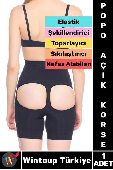 Özel Üretim Alt Karın Bel Toparlayan Sıkılaştıran Popo Şekillendiren Elastik POPO AÇIK PAÇALI KORSE ürün görseli 1