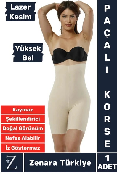 İz İç Göstermez Kaymaz Beden İncelten Sıkılaştıran Toparlayan LAZER KESİM Yüksek Bel Paçalı Korse ürün görseli 1