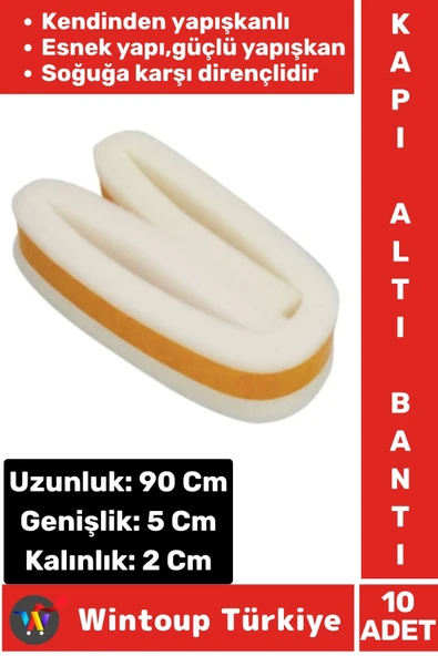 Yüksek Kaliteli Kendinden Yapışkanlı Kapı Altı Eşik Bantı Soğuk Koruyucu Isı Yalıtım Süngeri 10 Adet ürün görseli 1