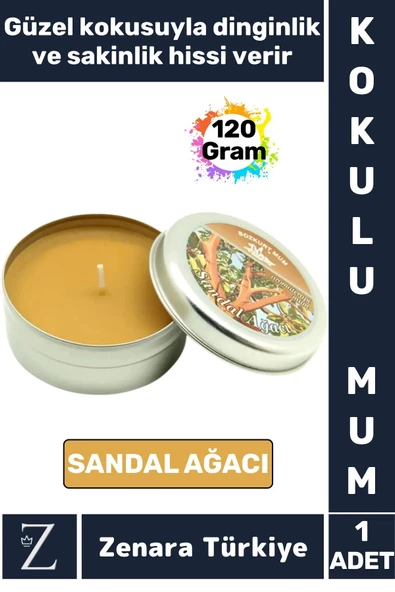 Özel Metal Kutu Arınma Huzur Meditasyon Yoga Esans Sakinlik Veren Dekoratif Oda Kokusu Mum 120 Gram ürün görseli 1