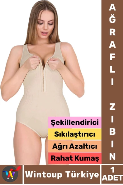 Karın Bel Göğüs Şekillendiren Sıkılaştıran Toparlayan Postür Düzelten Kadın AĞRAFLI ZIBIN KORSE ürün görseli 1
