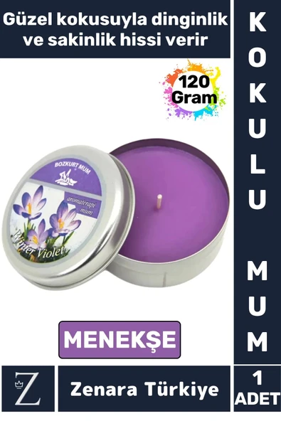 Özel Metal Kutu Arınma Huzur Meditasyon Yoga Esans Sakinlik Veren Dekoratif Oda Kokusu Mum 120 Gram ürün görseli 1