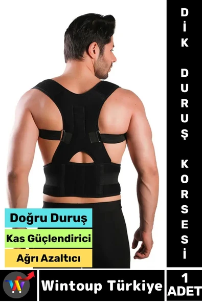 Omurga Sırt Kas Güçlendiren Duruş Bozukluğu Düzelten Boyun Omuz Rahat Doğru Duruş Dik Duruş Korsesi ürün görseli 1