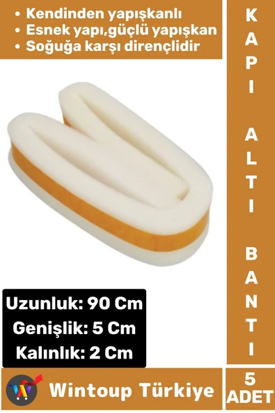 Yüksek Kaliteli Kendinden Yapışkanlı Kapı Altı Eşik Bantı Soğuk Koruyucu Isı Yalıtım Süngeri 5 Adet ürün görseli 1