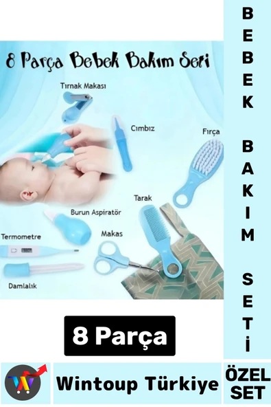 Kompakt Çok Fonksiyonlu Bebek Yenidoğan Hijyenik Temizlik Temel Kişisel Bakım 8 Prç BEBEK BAKIM SETİ ürün görseli 1