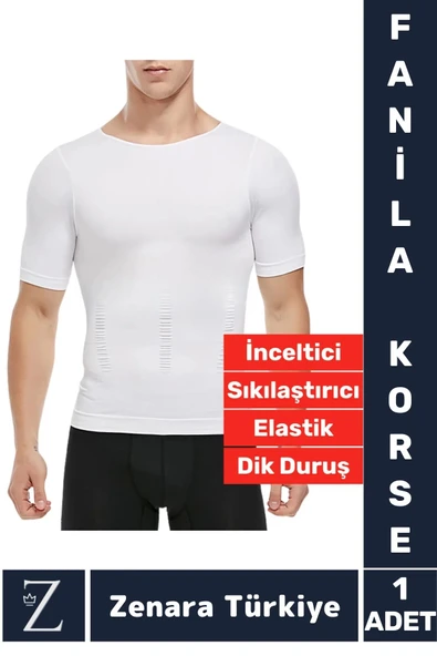 Özel Üretim Jinekomasti Dik Duruş Göğüs Göbek Toparlayan Sıkılaştıran Ultra Esnek Erkek Fanila Korse ürün görseli 1