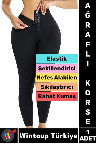 Gündelik Spor Alt Karın Bel Sıkılaştıran Güçlendiren Toparlayan Elastik Konforlu AĞRAFLI KORSE TAYT ürün görseli 1