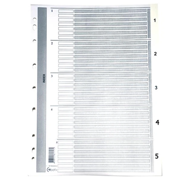 Bafix Seperatör 1-5 Rakamlı Karton A4 (50 Li Paket) ürün görseli 1