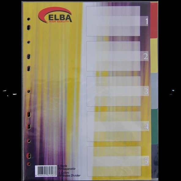Bafix Seperatör 5 Renkli Plastik A4 (50 Li Paket) ürün görseli 1