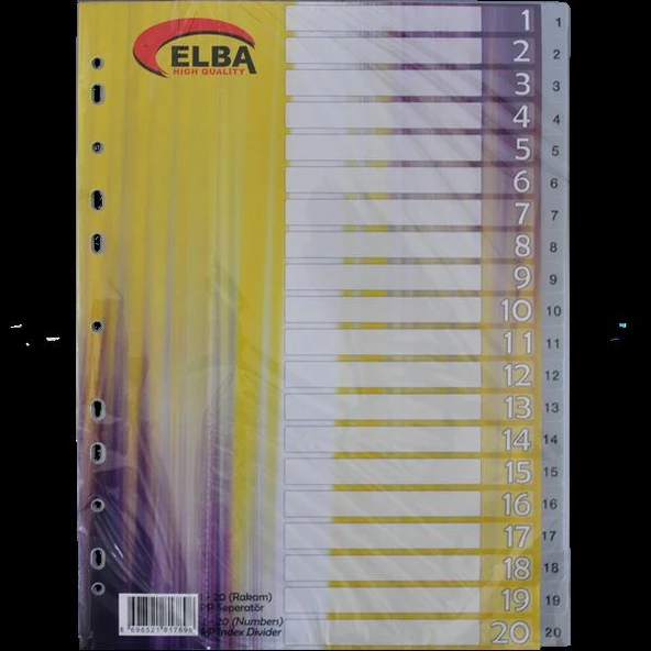 Bafix Seperatör 1-20 Rakamlı Plastik A4 (15 Li Paket) ürün görseli 1
