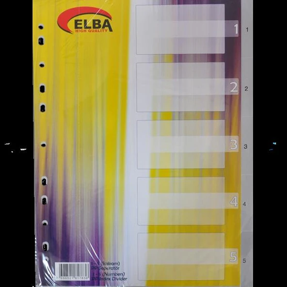 Bafix Seperatör 1-5 Rakamlı Plastik A4 (50 Li Paket) ürün görseli 1