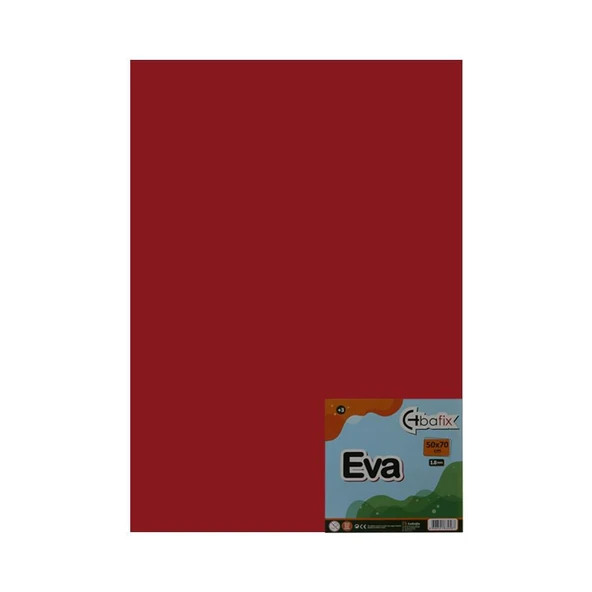 Bafix Eva Düz Renk 2.0 MM 50 x 70 Kırmızı (10 Lu Paket) ürün görseli 1