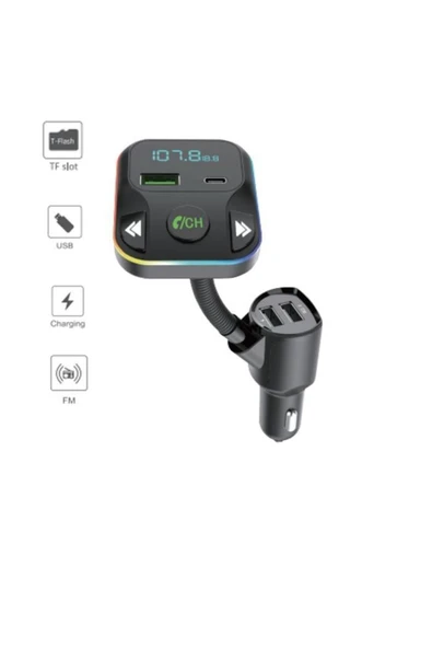 G12 PD Şarj Özellikli Dijital Göstergeli Bluetooth Fm Transmitter ürün görseli 1