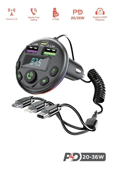 G14 36W PD Şarj Özellikli Dijital Göstergeli Bluetooth Fm Transmitter ürün görseli 1