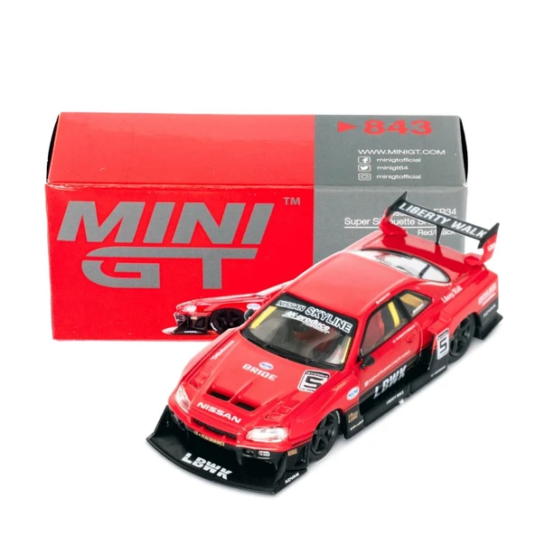 Mini GT 843 Nissan LB-ER34 Super Silhouette SKYLINE Kırmızı/Siyah 1/64 Model Araba ürün görseli 1