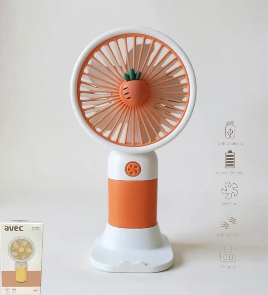 Avec USB Şarjlı El Fanı I Mini Taşınabilir Fan I Yaz Serinleticisi I Vantilatör I Telefon Standlıi ürün görseli 1