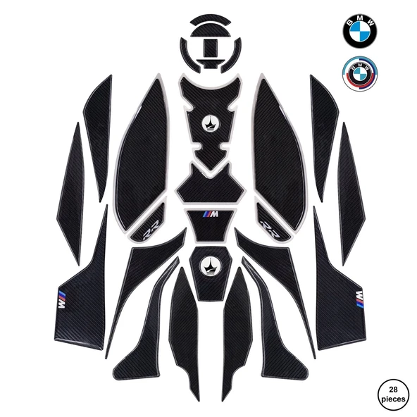 Grippatch BMW S1000RR 2023-2024 ile Uyumlu Ultimate Kaydırmaz 28 Parça Tank Pad Seti GTC05 ürün görseli 1