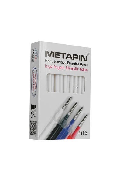Metapin Isı ile Silinebilen Uçan Refill Kalem İçi Beyaz (0.7 mm) - 50 Adet ürün görseli 1
