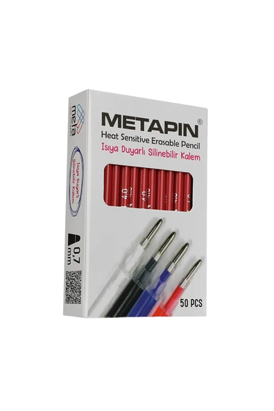 Metapin Isı ile Silinebilen Uçan Refill Kalem İçi Kırmızı (0.7 mm) - 50 Adet ürün görseli 1