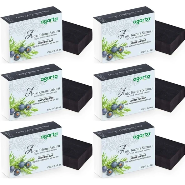 Agarta El Yapımı Doğal Sabun 150GR Ardıç Katranı (6 Lı Set) ürün görseli 1