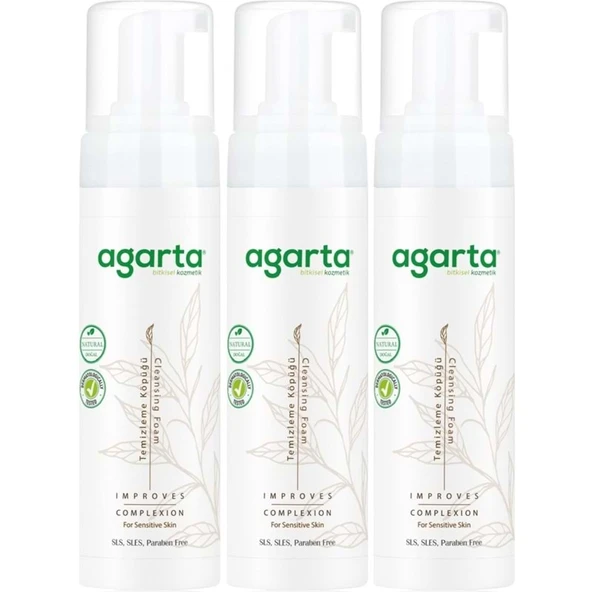 Agarta Doğal Yüz Temizleme Köpüğü 225ML (3 Lü Set) ürün görseli 1