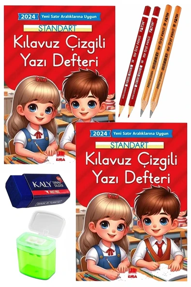 Güzel Yazı Defteri Orta Boy Fatih Kırmızı ve Siyah Jumbo Kurşun Kalem Sınav Silgisi Kalemtraş Yeni Müfredat Standart ürün görseli 1