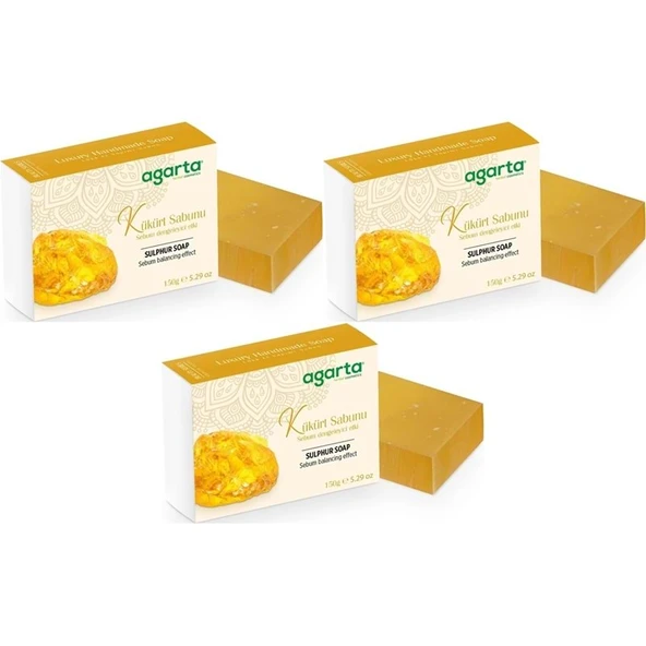Agarta El Yapımı Doğal Sabun 150GR Kükürt (3 Lü Set) ürün görseli 1