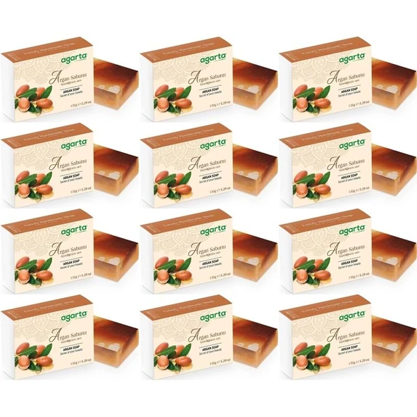 Agarta El Yapımı Doğal Sabun 150GR Argan (12 Li Set) ürün görseli 1