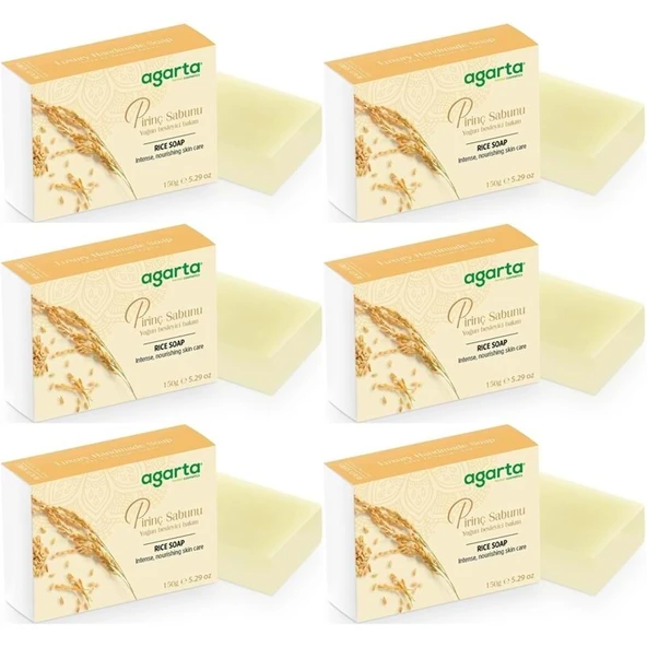 Agarta El Yapımı Doğal Sabun 150GR Pirinç (6 Lı Set) ürün görseli 1