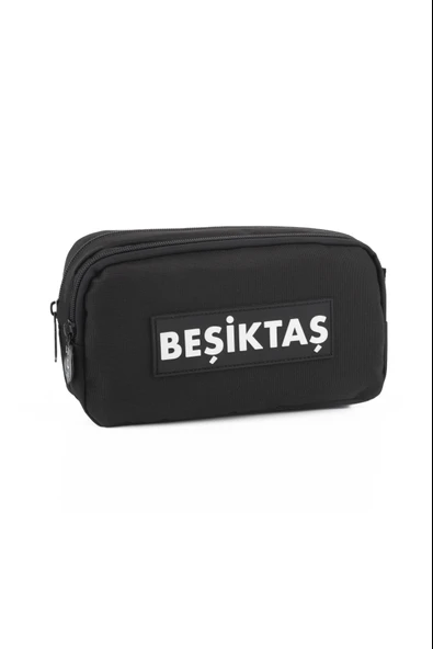 Beşiktaş Kalem Çantası Beşiktaş Siyah Beyaz Garni 2 Bölmeli Kalemlik ürün görseli 1