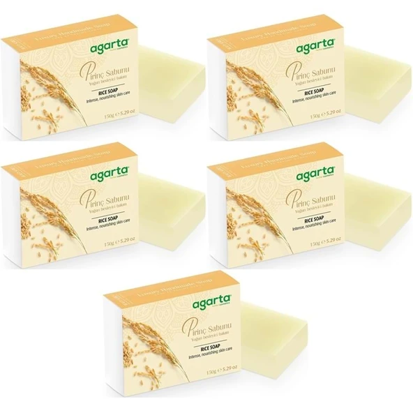 Agarta El Yapımı Doğal Sabun 150GR Pirinç (5 Li Set) ürün görseli 1