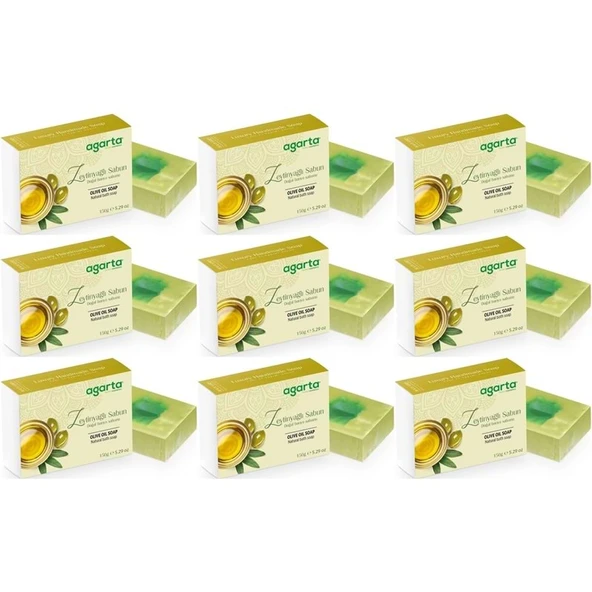 Agarta El Yapımı Doğal Sabun 150GR Zeytinyağlı (9 Lu Set) ürün görseli 1