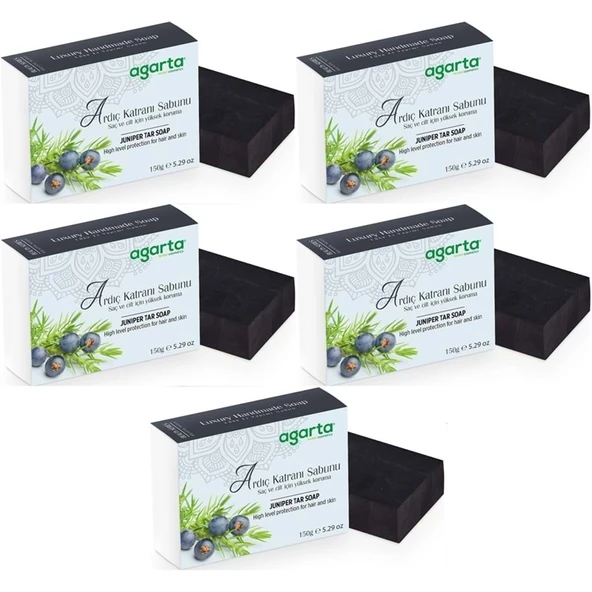 Agarta El Yapımı Doğal Sabun 150GR Ardıç Katranı (5 Li Set) ürün görseli 1