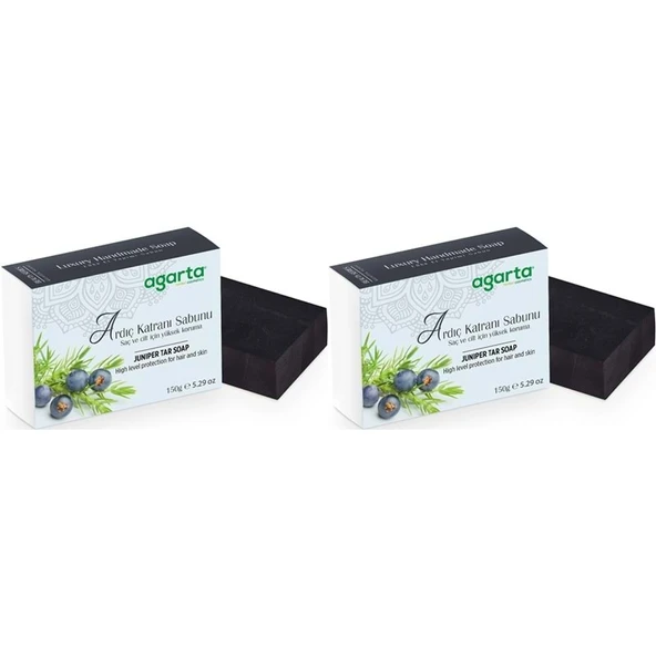 Agarta El Yapımı Doğal Sabun 150GR Ardıç Katranı (2 Li Set) ürün görseli 1