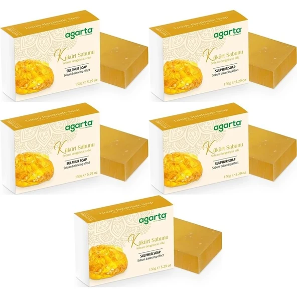 Agarta El Yapımı Doğal Sabun 150GR Kükürt (5 Li Set) ürün görseli 1