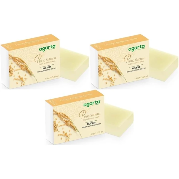 Agarta El Yapımı Doğal Sabun 150GR Pirinç (3 Lü Set) ürün görseli 1