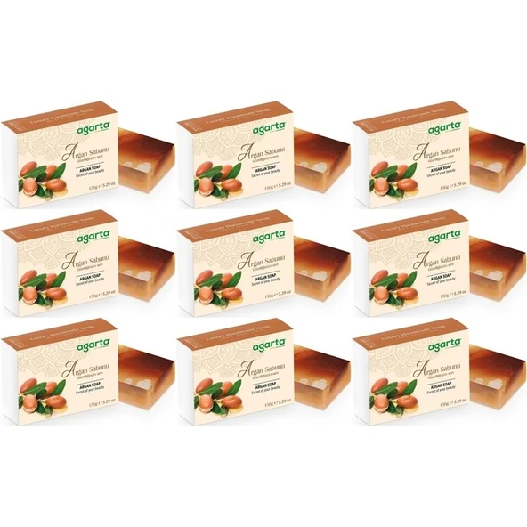 Agarta El Yapımı Doğal Sabun 150GR Argan (9 Lu Set) ürün görseli 1