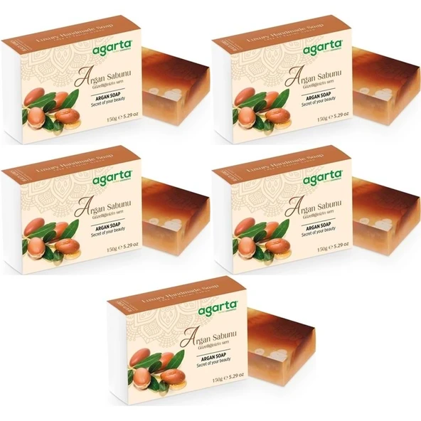 Agarta El Yapımı Doğal Sabun 150GR Argan (5 Li Set) ürün görseli 1