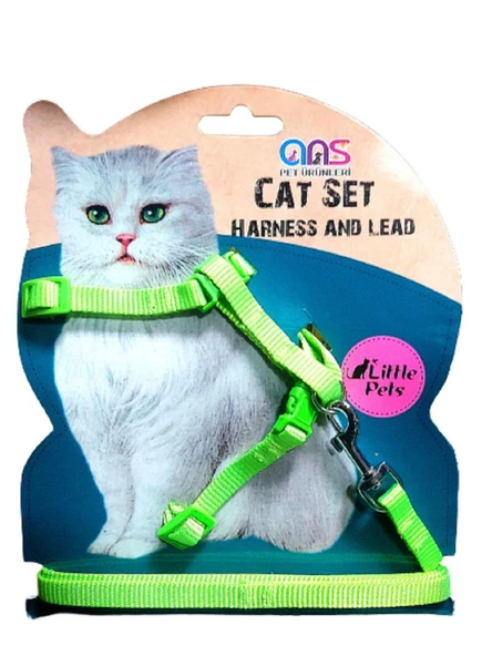 ANS Lüks Gato Kedi Göğüs Takım Tasması Yeşil ürün görseli 1