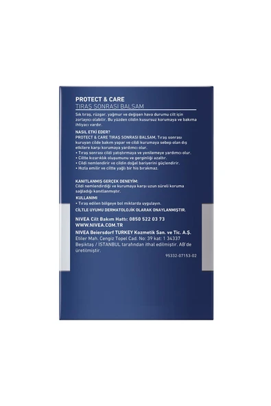 Nivea Men Nemlendirici Tıraş Sonrası Balsam Protect & Care 100 Ml,hızlı Emilir,normal Ve Kuru Ciltler ürün görseli 1
