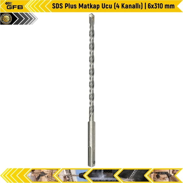 Gfb Sds Plus Matkap Ucu (4 Kanallı) | 6X310 Mm ürün görseli 1