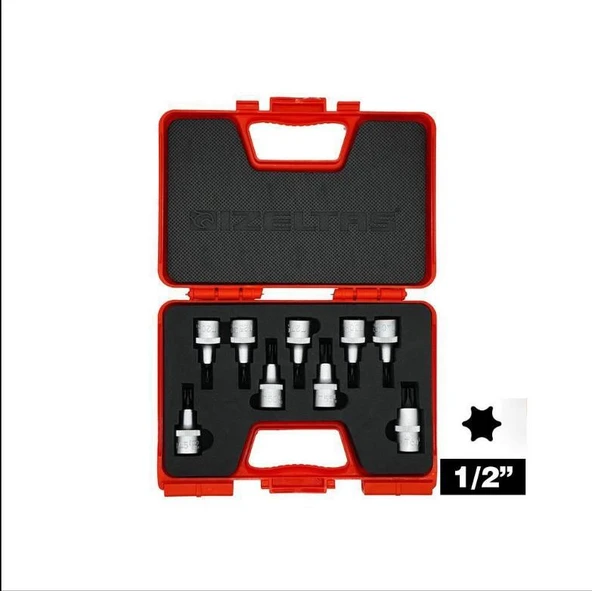 İzeltaş 1/2"60 mm Lokmalı Tork Uç Takımı 9 Parça - İzeltaş 1113006009 ürün görseli 1