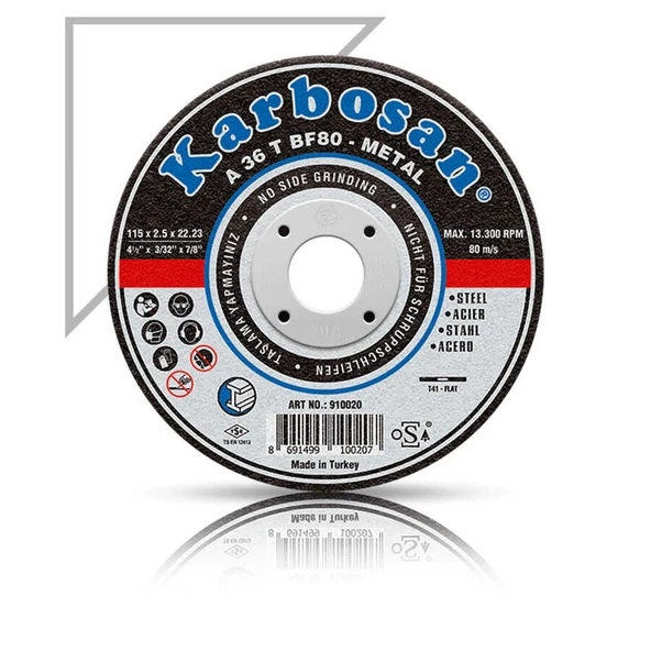 Karbosan 180x3.0x22.23 Metal Kesme Diski - Karbosan 910040 ürün görseli 1