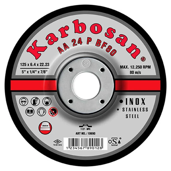 Karbosan 115x6.4x22.23 İnox Paslanmaz Çapakalma Diski - Karbosan 910680 ürün görseli 1
