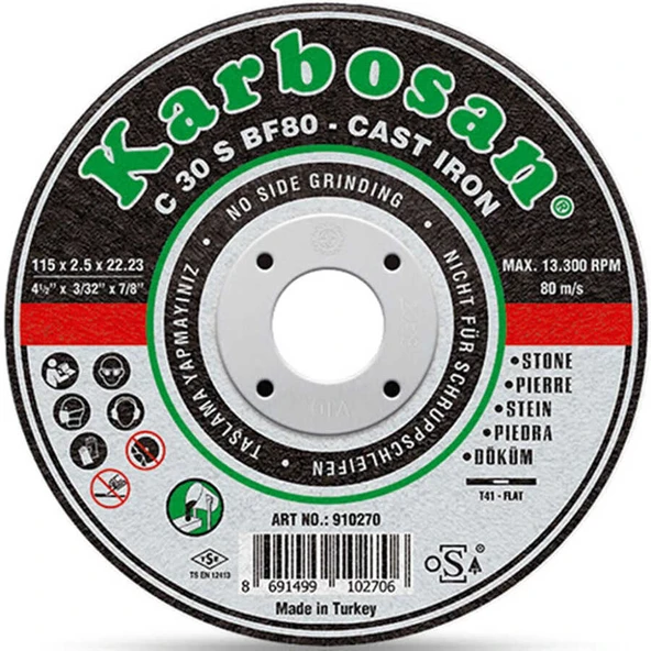 Karbosan 230x3x22 SC Pik Döküm Kesme Diski - Karbosan 910300 ürün görseli 1