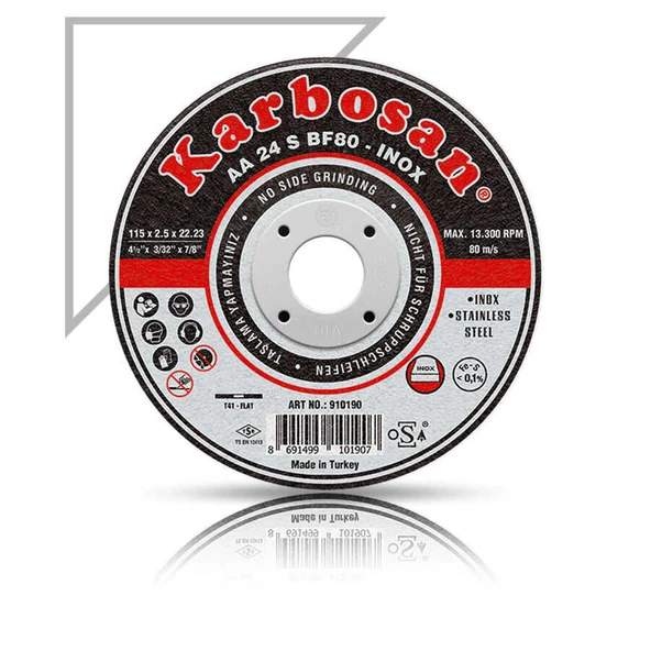 Karbosan 180x1.9x22.23 Inox Paslanmaz Çelik İnce Kesme Diski (Thinline) - Karbosan 910420 ürün görseli 1