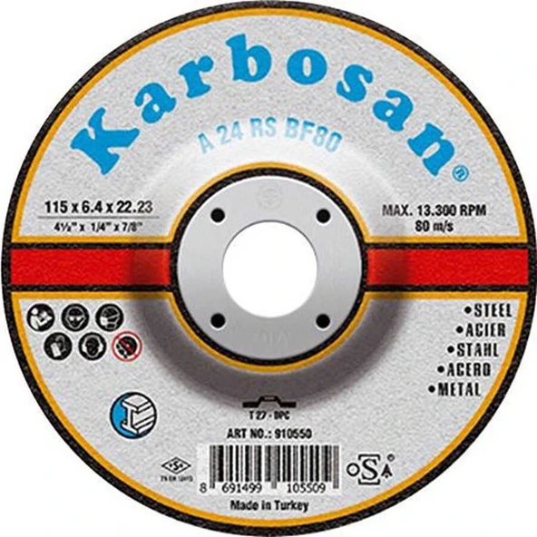 Karbosan 180x8.0x22.23 NK Metal Taşlama Diski - Karbosan 910580 ürün görseli 1