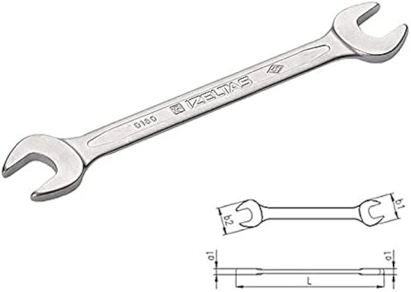 İzeltaş 30X32 mm Uzun Boy Çatal İki Ağız Anahtar  - İzeltaş 0130013032 ürün görseli 1